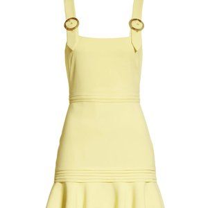 Jonathan Simkhai Clara Crepe Sleeveless Mini Dress in Lemoncello
